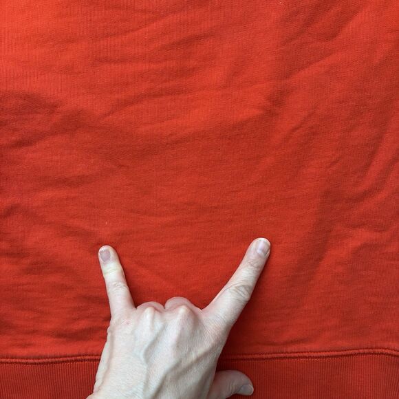 J Crew Long Sleeve Sweater Eyelet Lace Embroidered Back Size Medium Orange - Picture 8 of 9